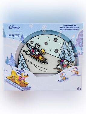 Mickey & Friends Winter Wonderland 3" Collector Box Sliding Pin Loungefly